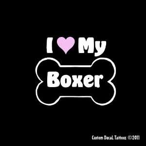  I Love My Boxer Dog Bone Car Window Decal Sticker 5 