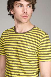 Diesel Turvol service Yellow Striped T shirt for men  