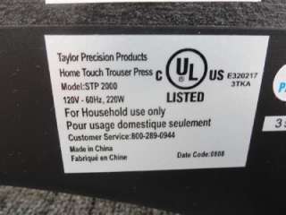   Precision Pro STP 2000 Trouser Pants Press Steam Corby Iron  