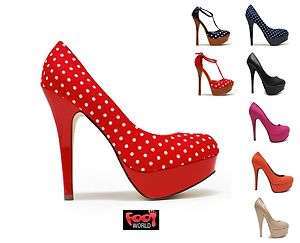 Cheap New Womens Ladies Polka Dot High Heel Court Shoes UK 3 8 Now £ 