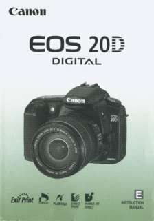 Canon EOS 20D Digital Instruction Manual Original  