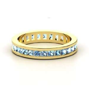    Brooke Eternity Band, 14K Yellow Gold Ring with Blue Topaz Jewelry