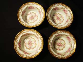Set 4 Elite Limoges Porcelain Floral Ramekins c1900 14  