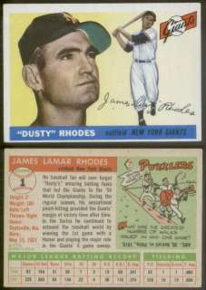 4658) 1955 Topps 1 Dusty Rhodes Giants VGX  