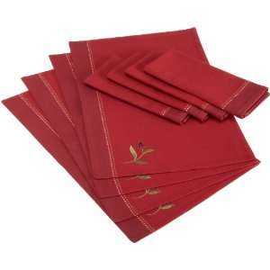  DII Red Berry Table Linen Set