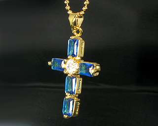 4mmx6mm Emerald Cut Blue Sapphire Pendant Free Necklace  