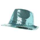 e4Hats Full Sequin Fedora Hat   Turquoise