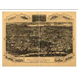  Historic Philadelphia, Pennsylvania, c. 1876 (L) Panoramic 