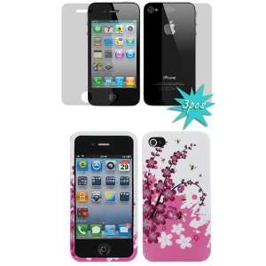  GTMax Spring Flower Snap On Hard Cover Case + 3 X Clear 