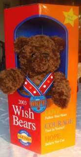 GUND WISH BEARS LIMITED EDITION THREE BEAR COLLECTION HOPE COURAGE AND 