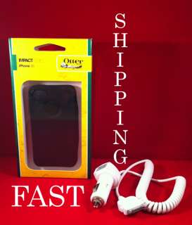   CASE IPHONE 4 G 4G 4S BLACK w/ Car Charger   NEW OTTER BOX  