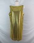 Versace for H&M Womens Gold Metallic Metal Mesh Sequin Cocktail Dress 