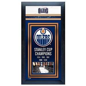   Oilers Stanley Cup Champions Framed Wall Art