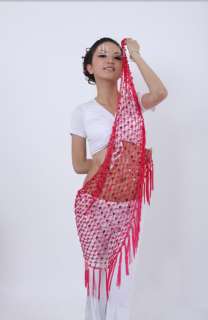 New Belly Dance Hip Scarf Triangle Shawl 10 colour Hot  