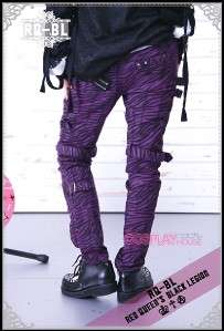 Punk Japanese tiger print patch zippered pants R51007BP  