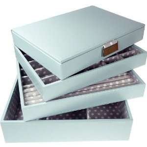  Stackers Jewelry Box Storage System   Pale Blue with Grey 
