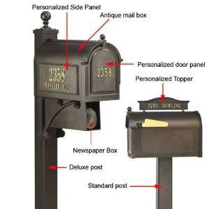 Newspaper Box for Antique mail box   Aluminum Black 4 x 7 x 16 