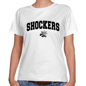  Shockers Ladies White Logo Arch Classic Fit T shirt