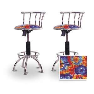  2 24 29 Tie Dye Fabric Seat Chrome Adjustable Specialty 