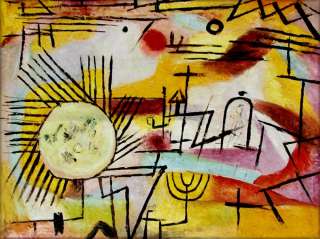   Hand Painted Oil Painting Repro Paul Klee Rising Sun 30x40in  