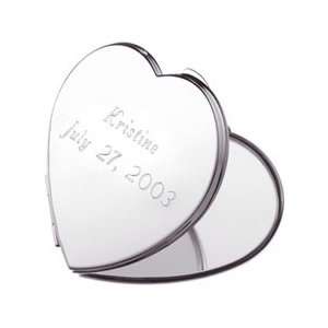  Gordons Jewelers Silver Plate Engravable Heart Mirror 