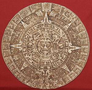 Vintage Handcrafted Aztec Mayan Sun Stone Calendar Relief Plaster 