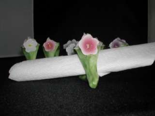 Bone China Flower Napkin Rings  