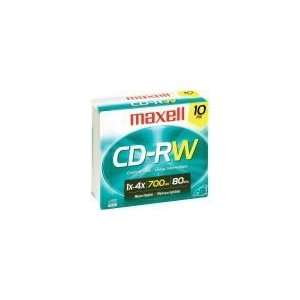  4x Rewritable CD RW For Data   10 Pack Electronics