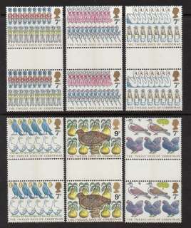 GB 1977 12 Days of Christmas Gutter Pairs VF MNH (821 6)  