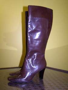 NINE WEST NASHERO CHOCOLATE TALL LEATHER BOOTS L@@K  
