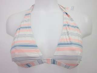 NWT J. CREW Pink Blue Stripe 2 Pc Halter Bikini Sz M  