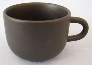 Asian Black Dark Brown Matte Stoneware Ceramic Tea Cup Teacup  