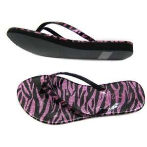   flats Thongs Shoes Beach Sandals Pink Zebra Size 9 