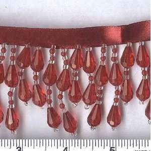  Beaded Trim Opulence Red By The Yard Arts, Crafts 