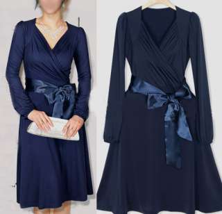 NWT elegant blue Long sleeve party dinner dress  