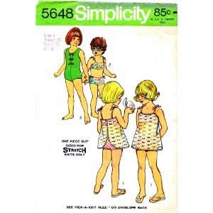   5648 Sewing Pattern Girls Bathing Suits Size 4 Arts, Crafts & Sewing