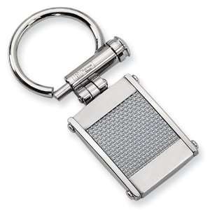  Stainless Steel Grey Carbon Fiber Key Chain Jewelry