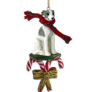  Whippet Grey Gray White Dog Candy Cane Christmas Holiday 