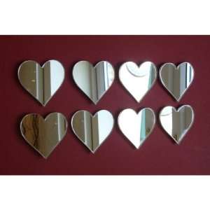  Pack of 20 Acrylic Heart Mirrors   2cm x 1.5cm