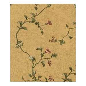  Trailing Vines with Flowers Beige Wallpaper in Mulberry 