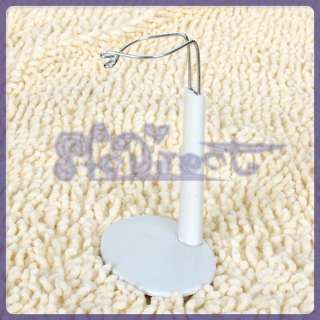 White Plastic metal Doll Stand Adjust 5.9   8.3 Inch  