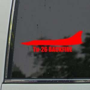  Tu 26 BACKFIRE Red Decal Military Soldier Window Red 