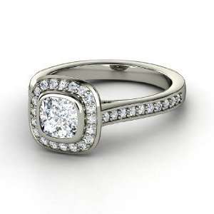  Annabelle Ring, Cushion Diamond Palladium Ring Jewelry