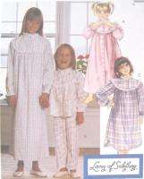 Girls Robe Pajamas Nightgown Pattern 7430 Size 7 8 10  