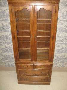   Allen Country French Glass 80 Wall Unit with Three Drawer Base  