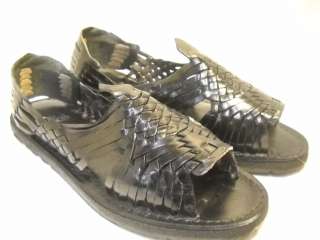 LEATHER MEXICAN SANDALS black HUARACHE new MEN SIZE 8 made in mexico 