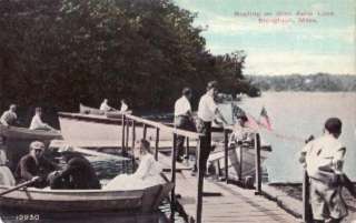 Boating on Glen Echo Lake, STOUGHTON, MA Postcard  