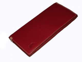 Polo Ralph Lauren Red Checkbook Leather Finnegan Pocket Wallet  