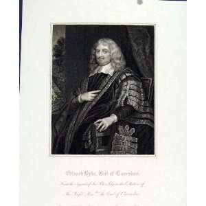  Edward Hyde Earl Clarendon Portrait Old Print C1830