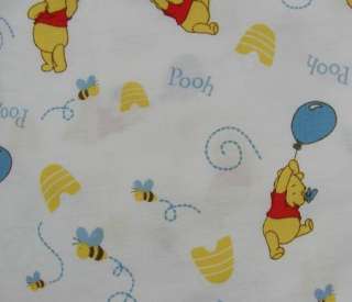 Disney Winnie Pooh Bear Fitted Crib Sheet Bee Balloon  